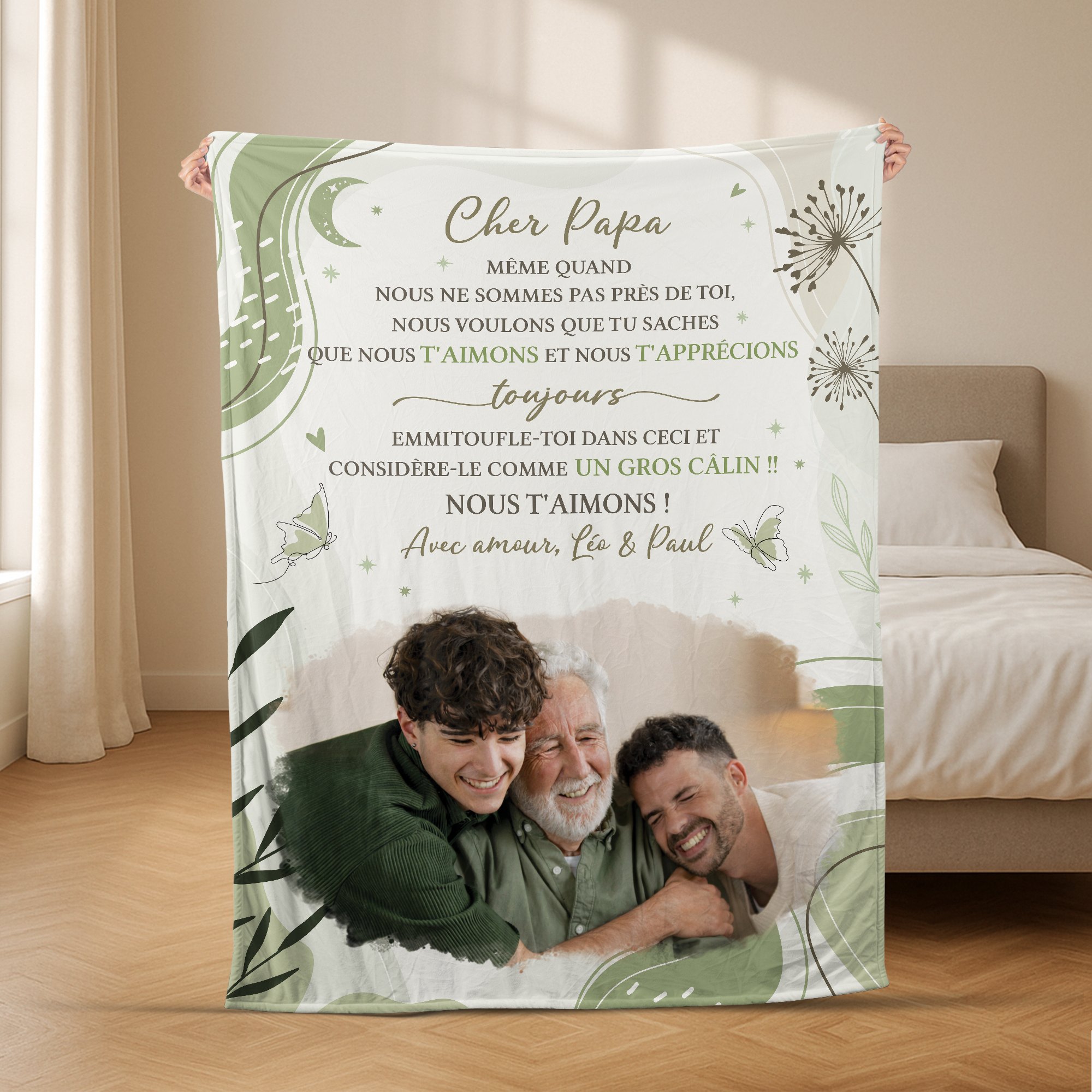 7807BFR2 plaid personnalise photo maman papa je taime toujours 7807b3eza