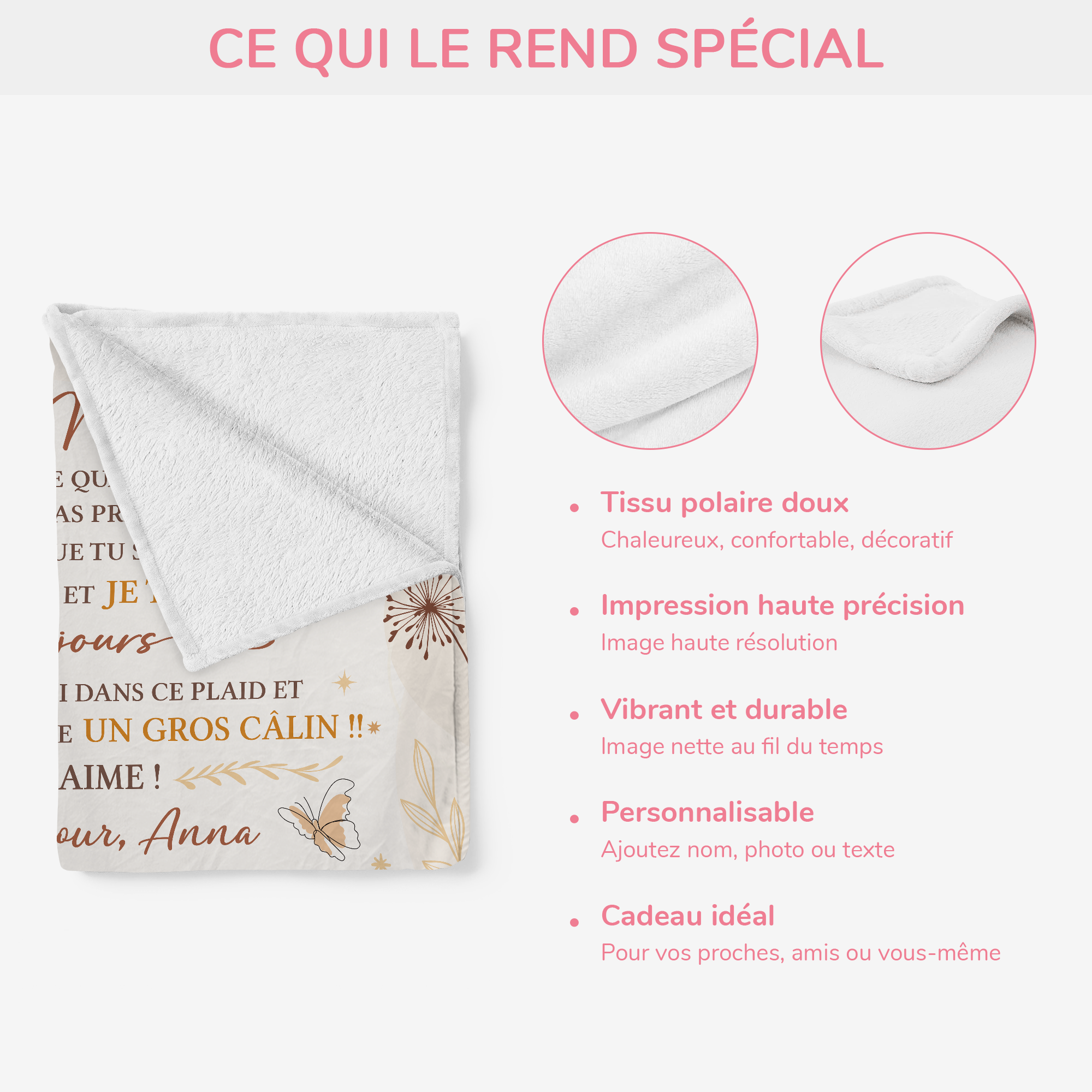 7807BFR4 plaid personnalise photo maman papa je taime toujours 7807b3eza