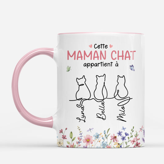 7808MFR1 mug personnalise chat et fleur cette maman chat appartient a 7808m3yzd