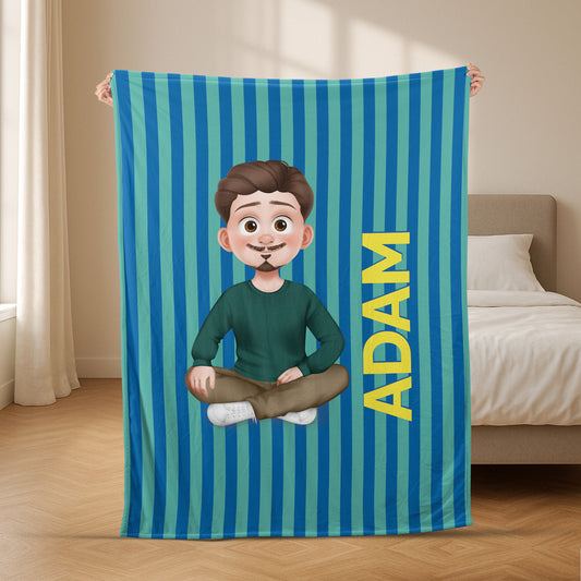 7814BFR2 cadeau pour femme et homme plaid personnalise prenom 7814bcqca