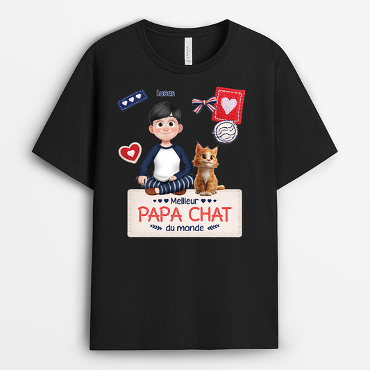 7816AFR1 tee shirt personnalise chat meilleure maman chat du monde 7816acfmd