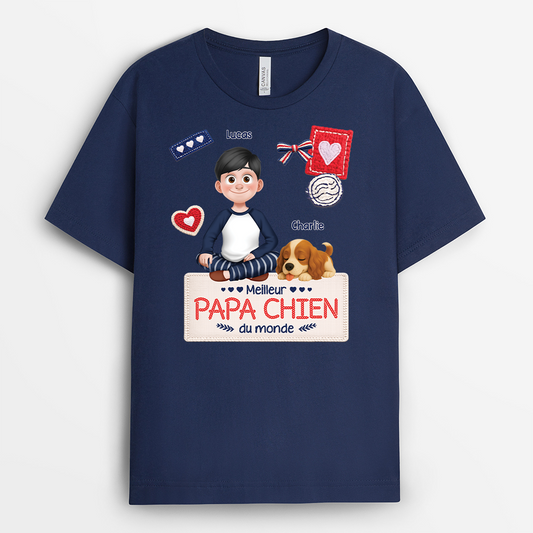 7816AFR2 tee shirt personnalise chien meilleure maman chien du monde 7816acfmc