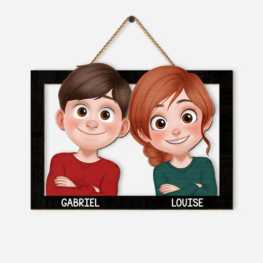 7822QFR1 plaque en bois personnalisee a suspendre couple homosexuel toi et moi 7822q3pmg