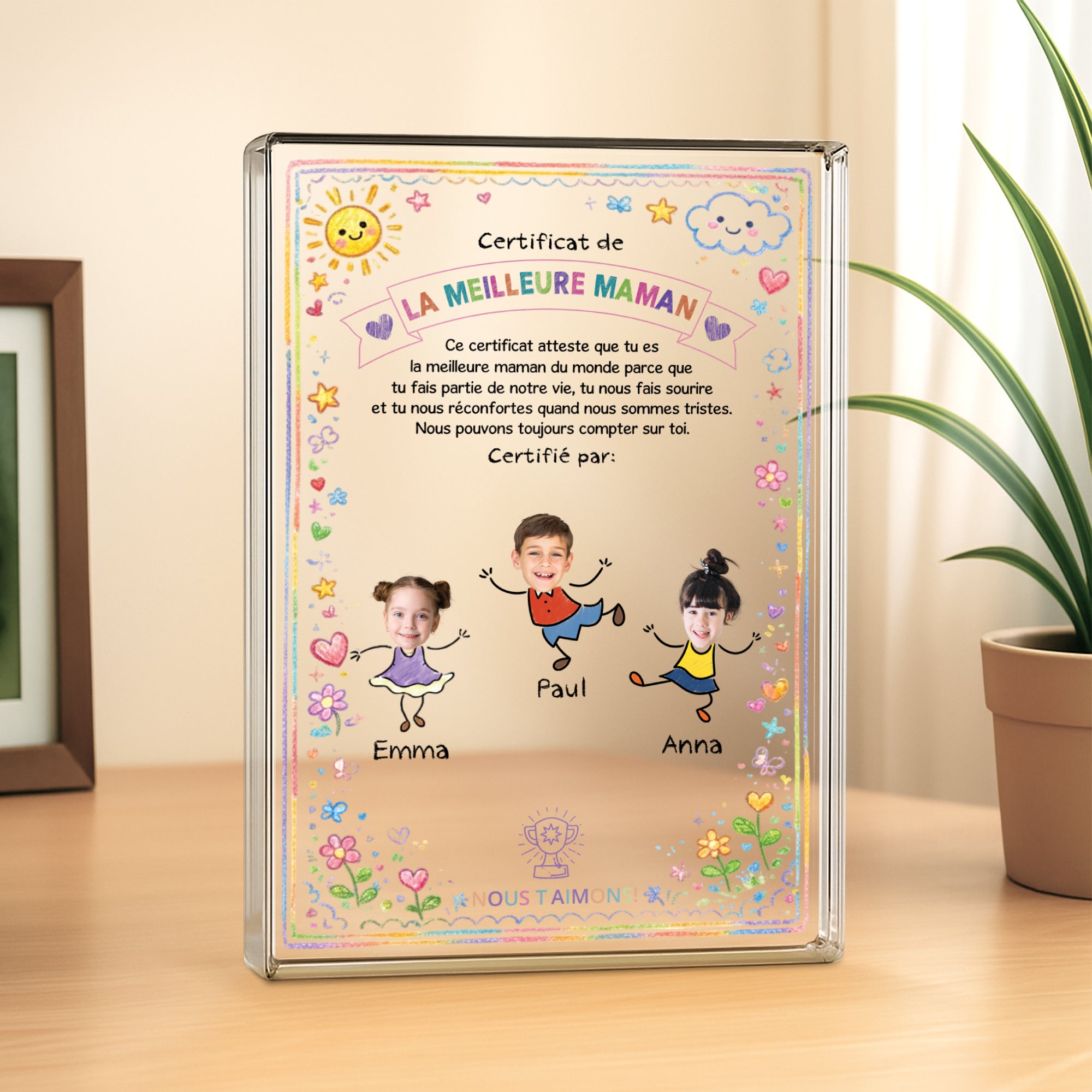 7831RFR2 plaque acrylique personnalise rectangulaire avec photo certificat de la meilleure maman mamie 7831rsyca_57fc71c0 42a7 4d83 b907 e086f397ce0d