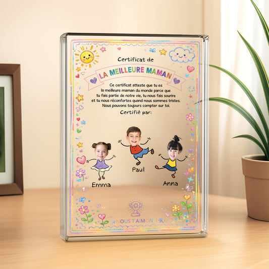 7831RFR2 plaque acrylique personnalise rectangulaire avec photo certificat de la meilleure maman mamie 7831rsyca_57fc71c0 42a7 4d83 b907 e086f397ce0d
