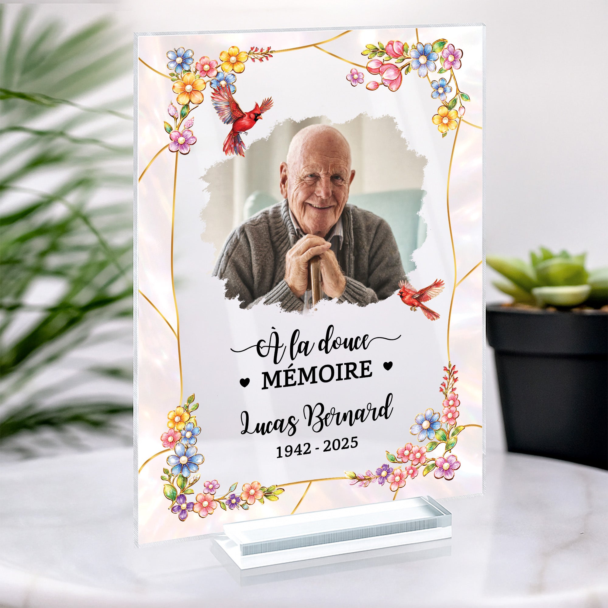 7833RFR2 maman papa pour toujours plaque en acrylique personnalisee photo commemorative avec support 7833rtqaa