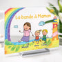 7834RFR2 plaque en acrylique personnalisee avec support bande a maman papa avec dessin denfant 7834rtpta