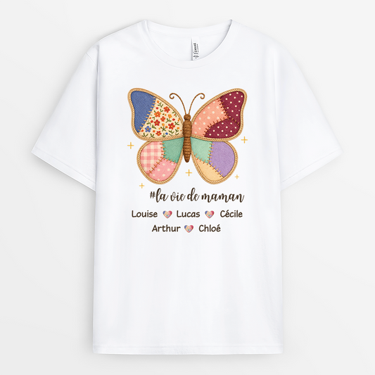 7842AFR1 t shirt personnalise maman mamie la vie damour 7842a6fna