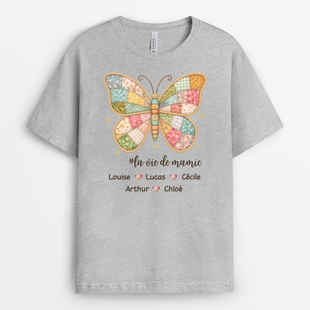 7842AFR2 t shirt personnalise maman mamie la vie damour 7842a6fna