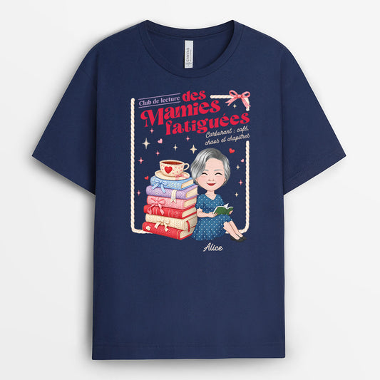 7843AFR2 t shirt personnalise maman mamie amoureuse des livres club des mamans fatiguees 7843a6vna