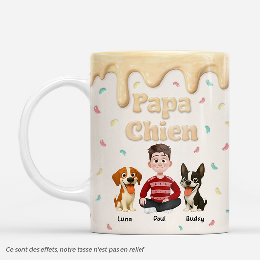7870MFR1 effet dimpression 3d mug personnalise chien pastel papa chien 7870m8fcc