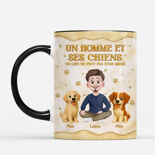 7879MFR2 effet dimpression 3d mug personnalise chien femme avec son joli chien 7879mcpzc