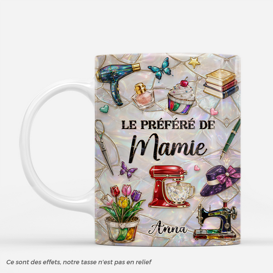 7887MFR1 effet dimpression 3d mug personnalise mamie maman le prefere de mamie 7887mttza