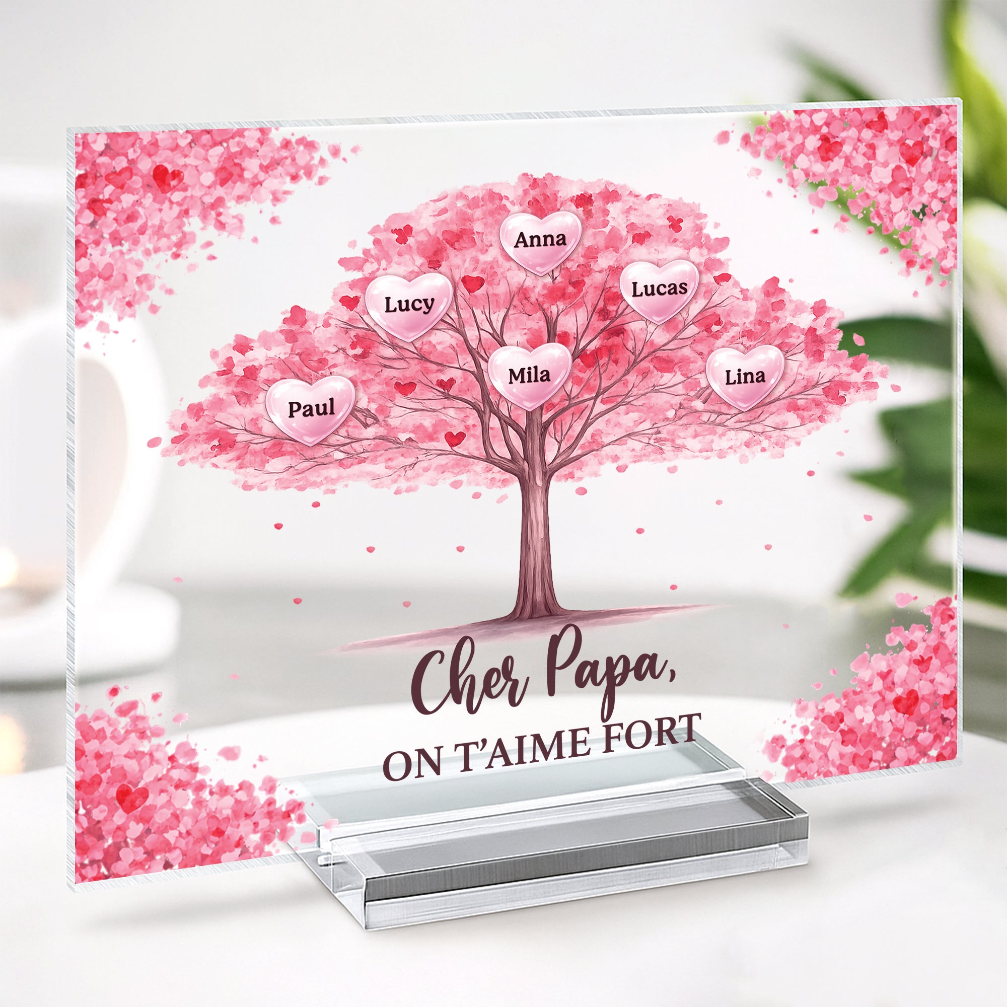 7889RFR2 plaque en acrylique personnalisee avec support maman papa on t_aime fort 7889rtpca