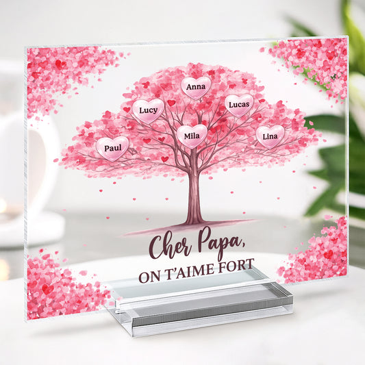 7889RFR2 plaque en acrylique personnalisee avec support maman papa on t_aime fort 7889rtpca