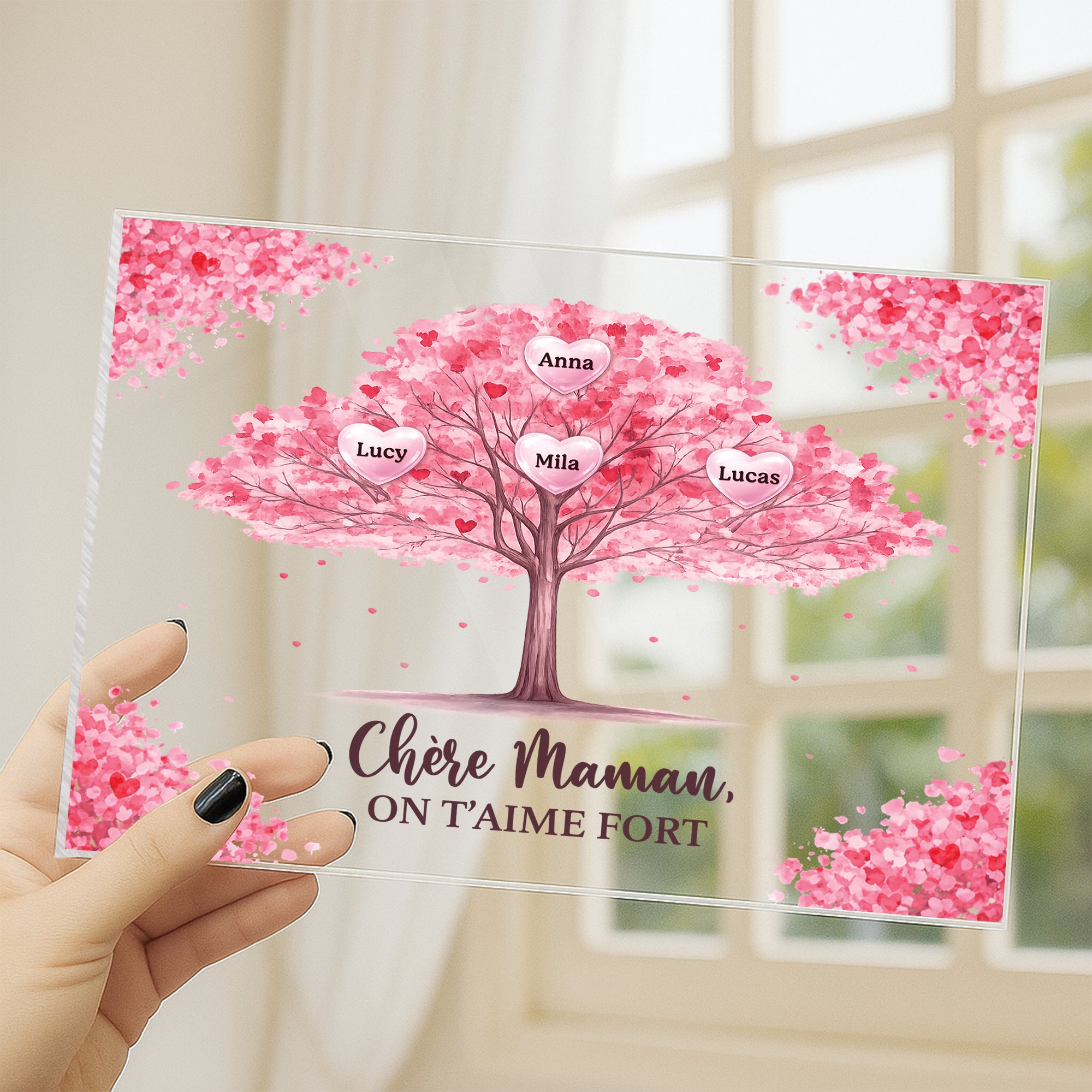 7889RFR3 plaque en acrylique personnalisee avec support maman papa on t_aime fort 7889rtpca