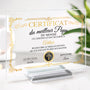 7894RFR2 plaque en acrylique personnalisee avec support certificat de la meilleure maman 7894rcpaa