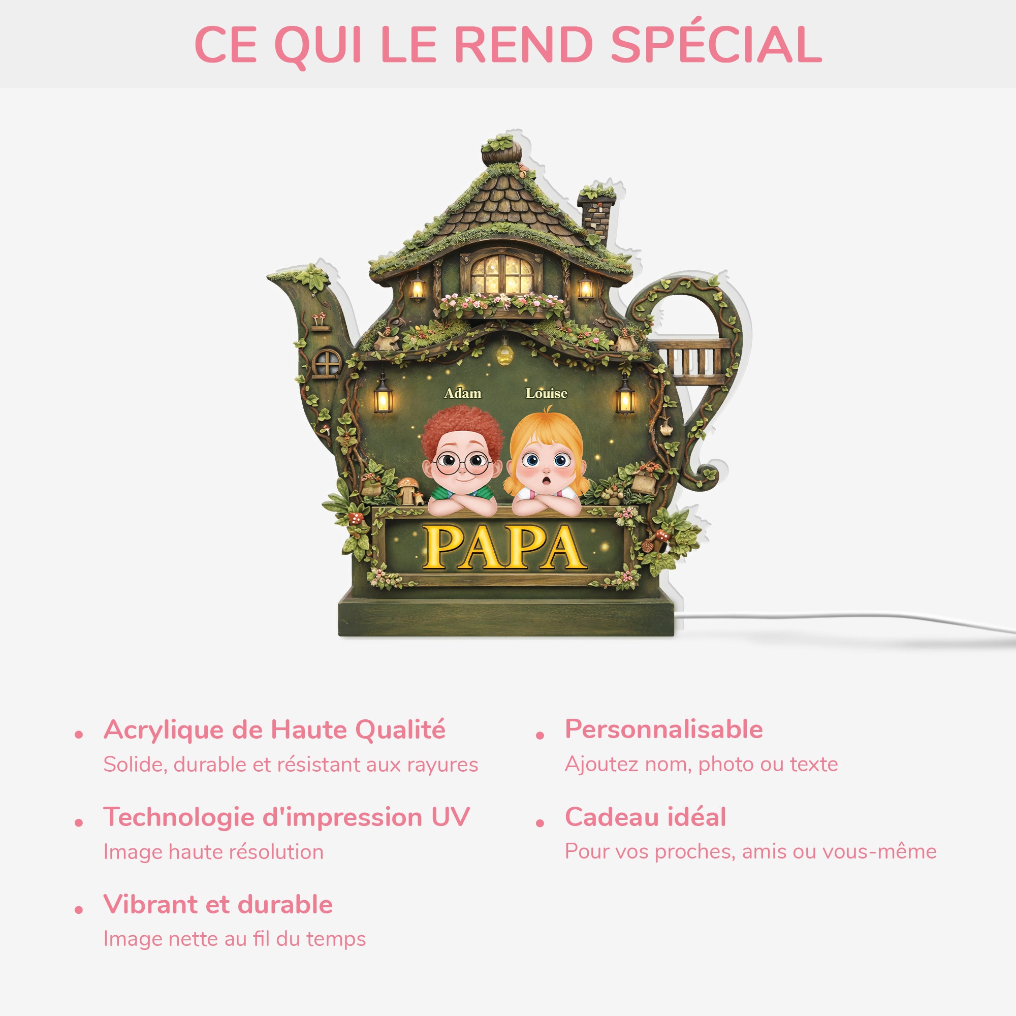 7898LFR3 lightbox personnalisable avec theiere cadeau maman et papa 7898ltpna