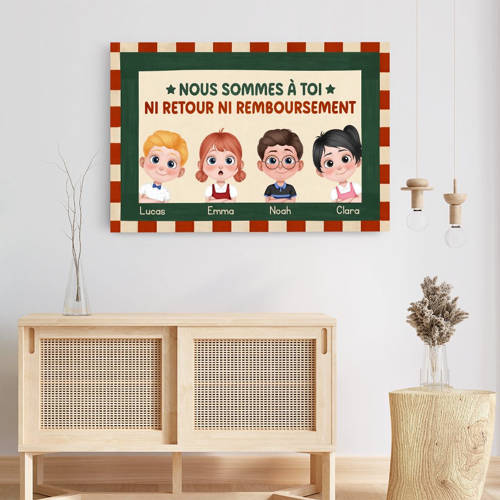 7903CFR3 toile personnalisee famille nous sommes a mamie papy maman papa 7903c8hma