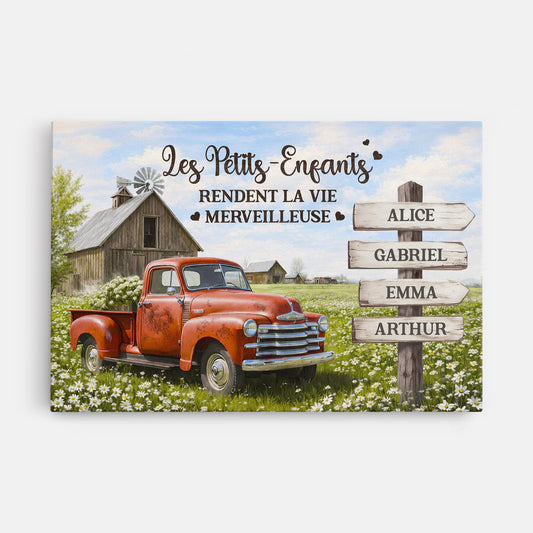 7906CFR1 toile personnalisee mamie maman papa papy petits enfants rendent la vie merveilleuse 7906c8lza