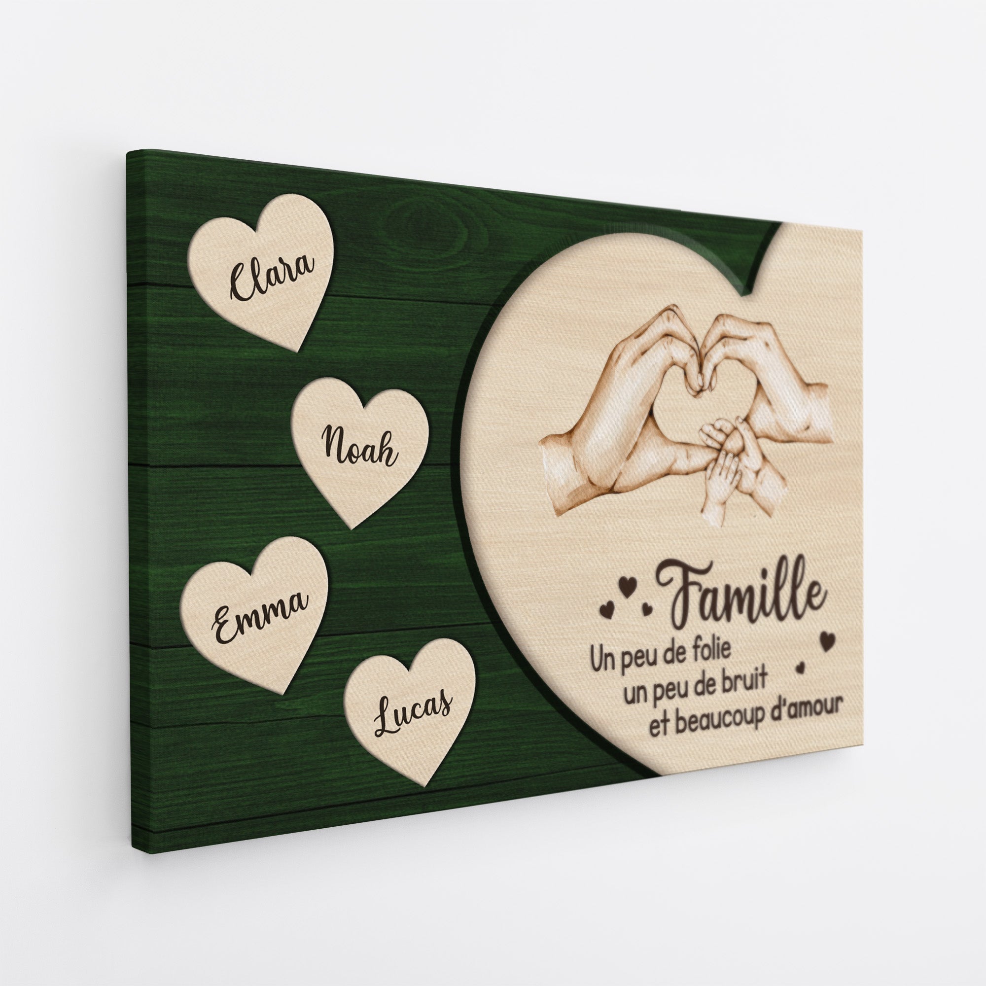 7921CFR2 effet dimpression 3d toile personnalisee famille amour de maman papa 7921cslmi