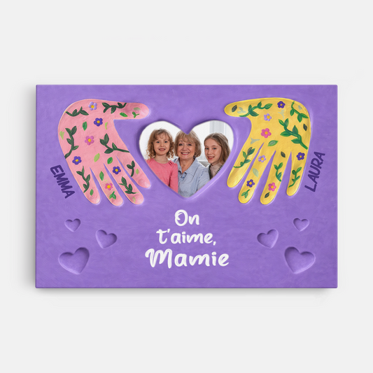 7922CFR1 toile photo personnalisee on taime mamie papy 7922c8hma