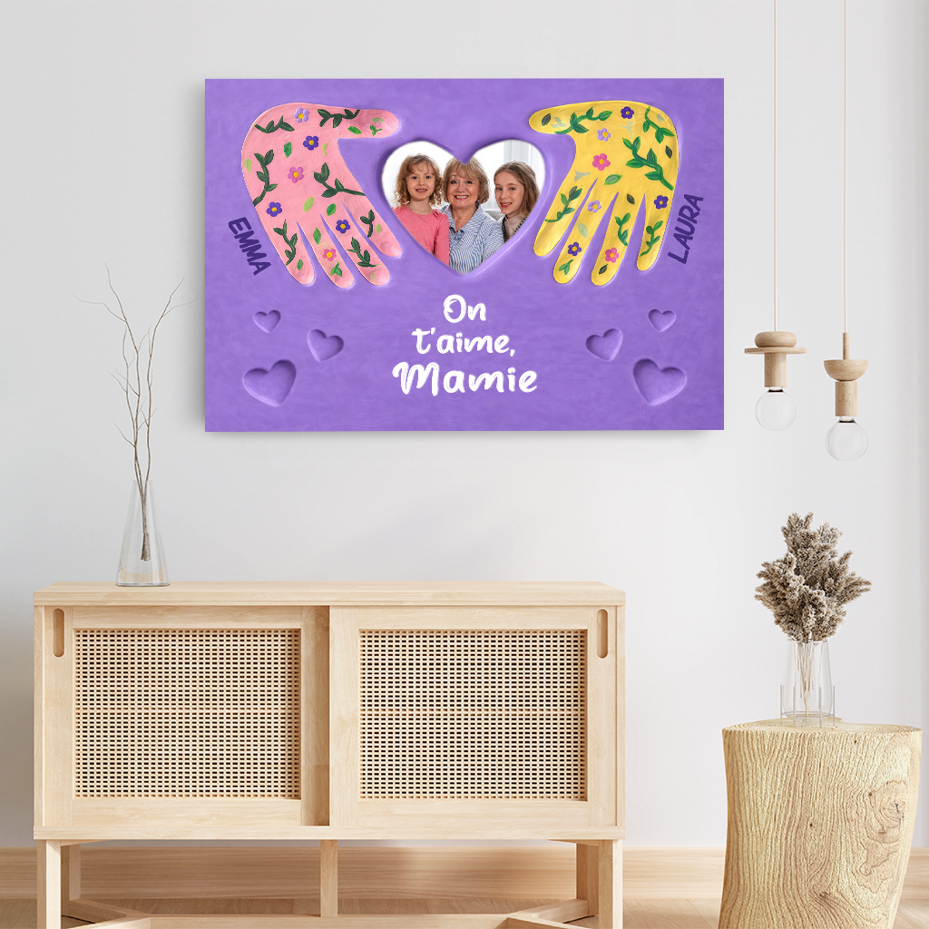 7922CFR3 toile photo personnalisee on taime mamie papy 7922c8hma