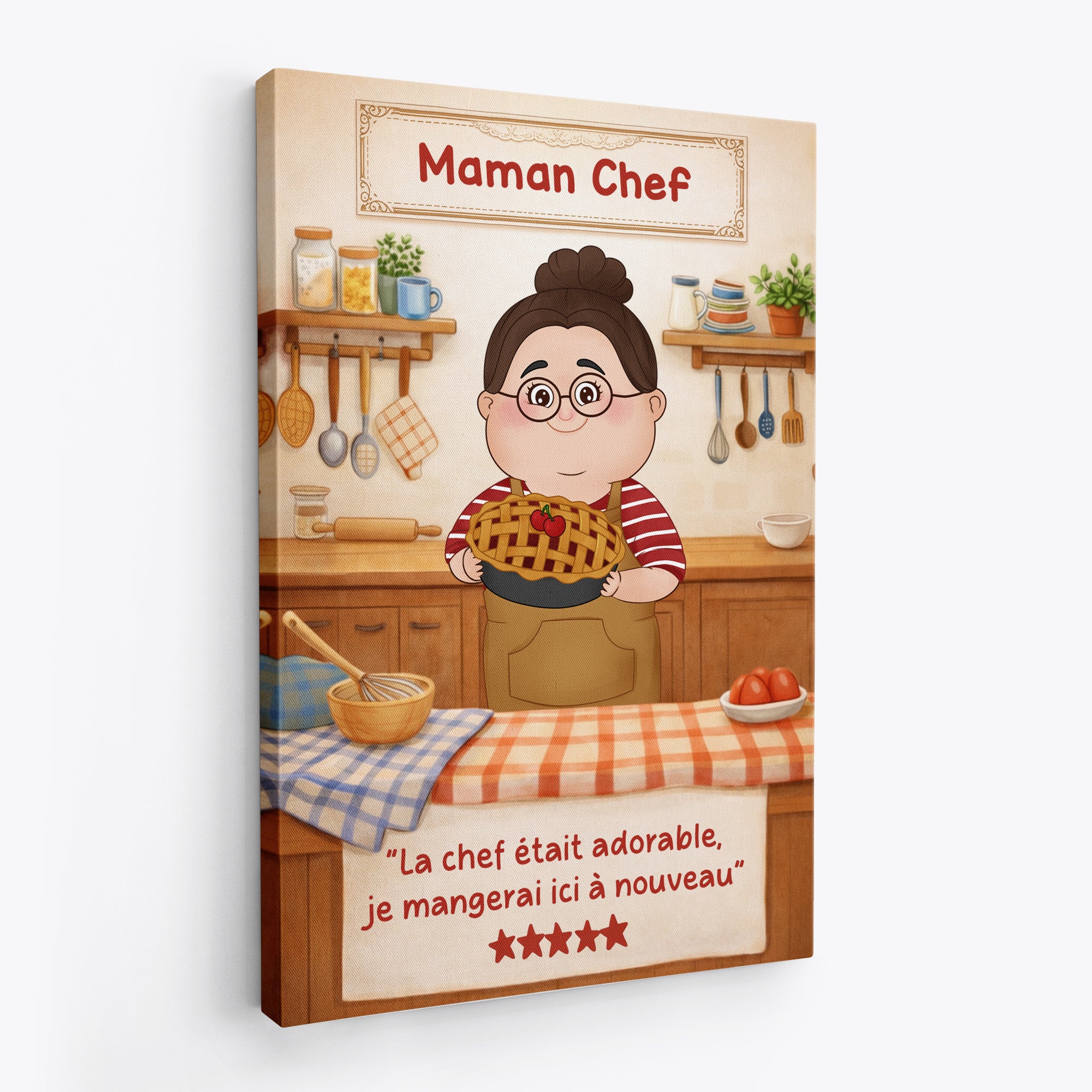 7925CFR2 toile personnalisee maman mamie chef adorable 7925cspza