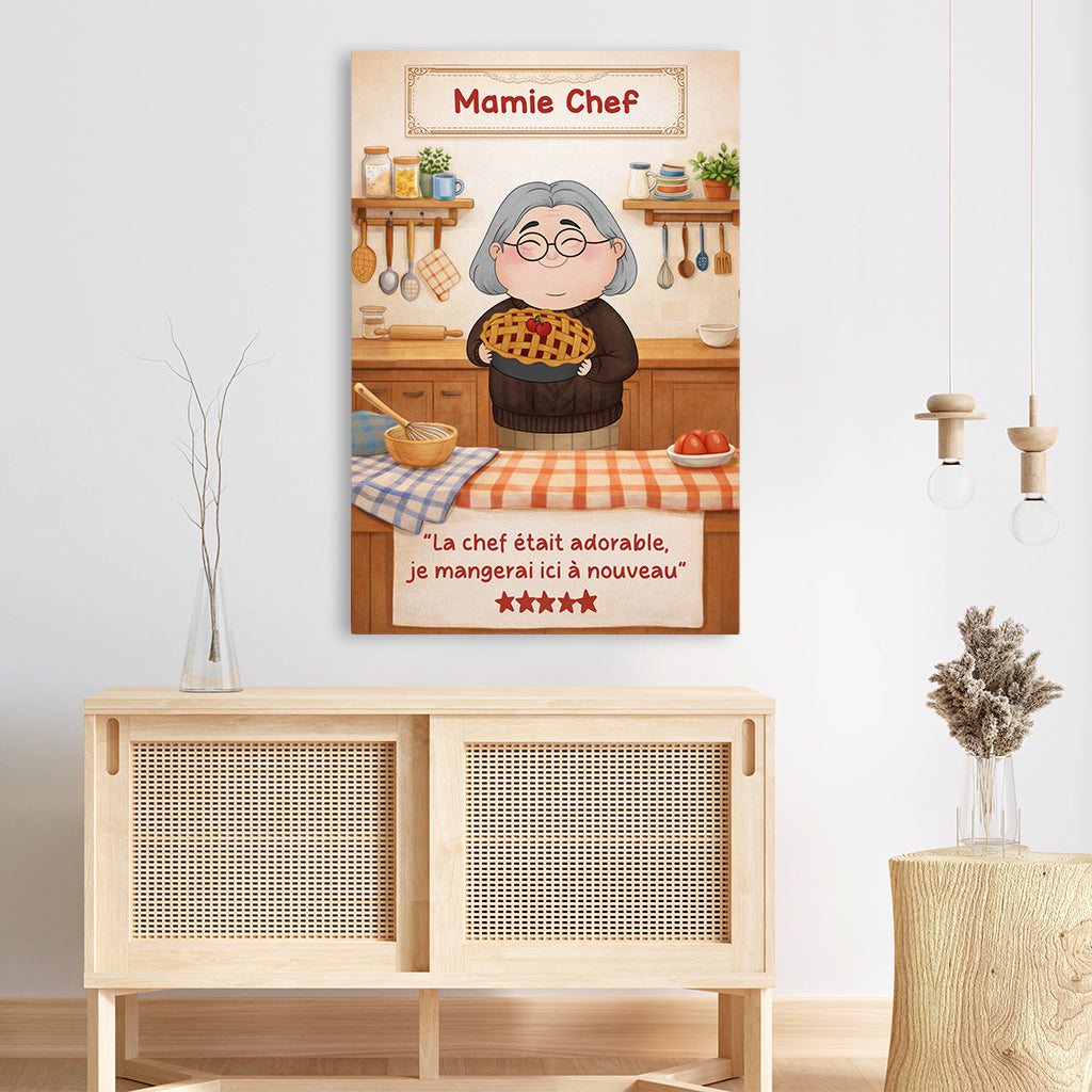 7925CFR3 toile personnalisee maman mamie chef adorable 7925cspza