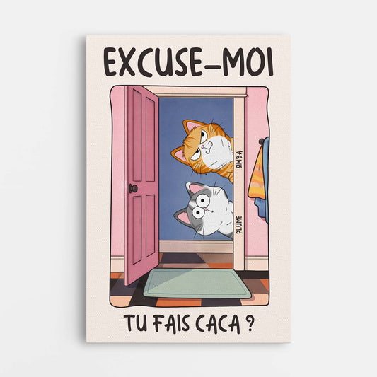 7926CFR1 toile personnalisee chat excuse moi 7926cslnd