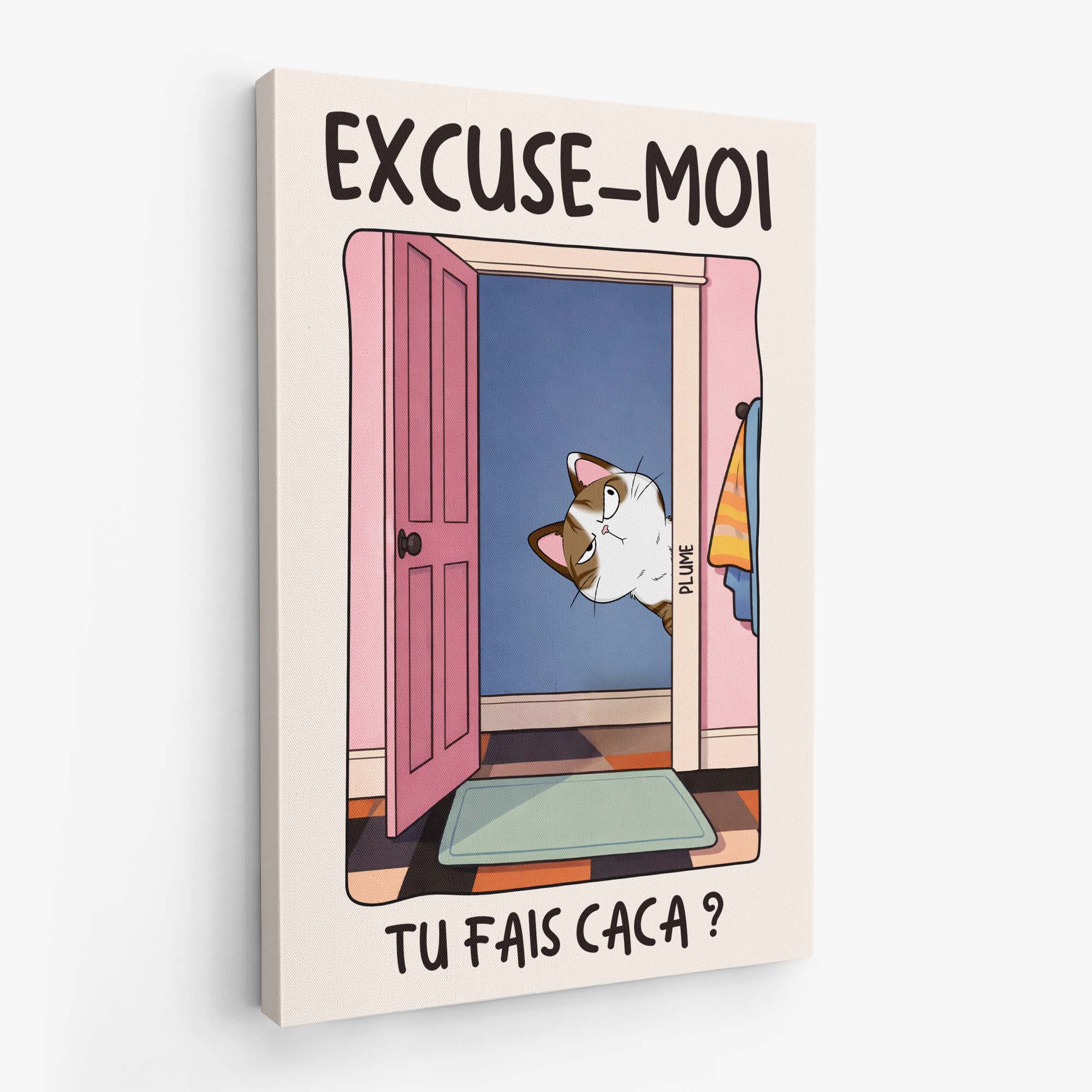 7926CFR2 toile personnalisee chat excuse moi 7926cslnd