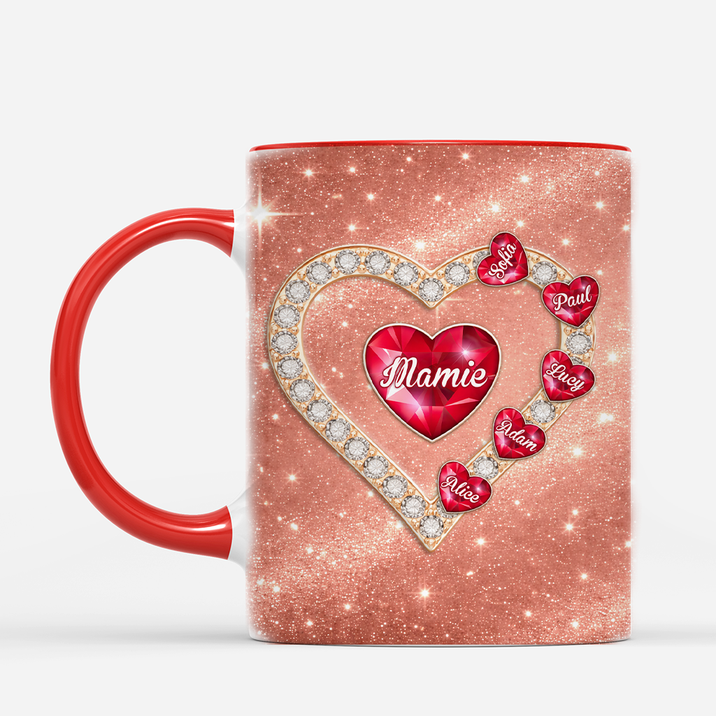 7938MFR1 effet dimpression 3d mug personnalise mamie maman son coeur diamant 7938mt6ca2