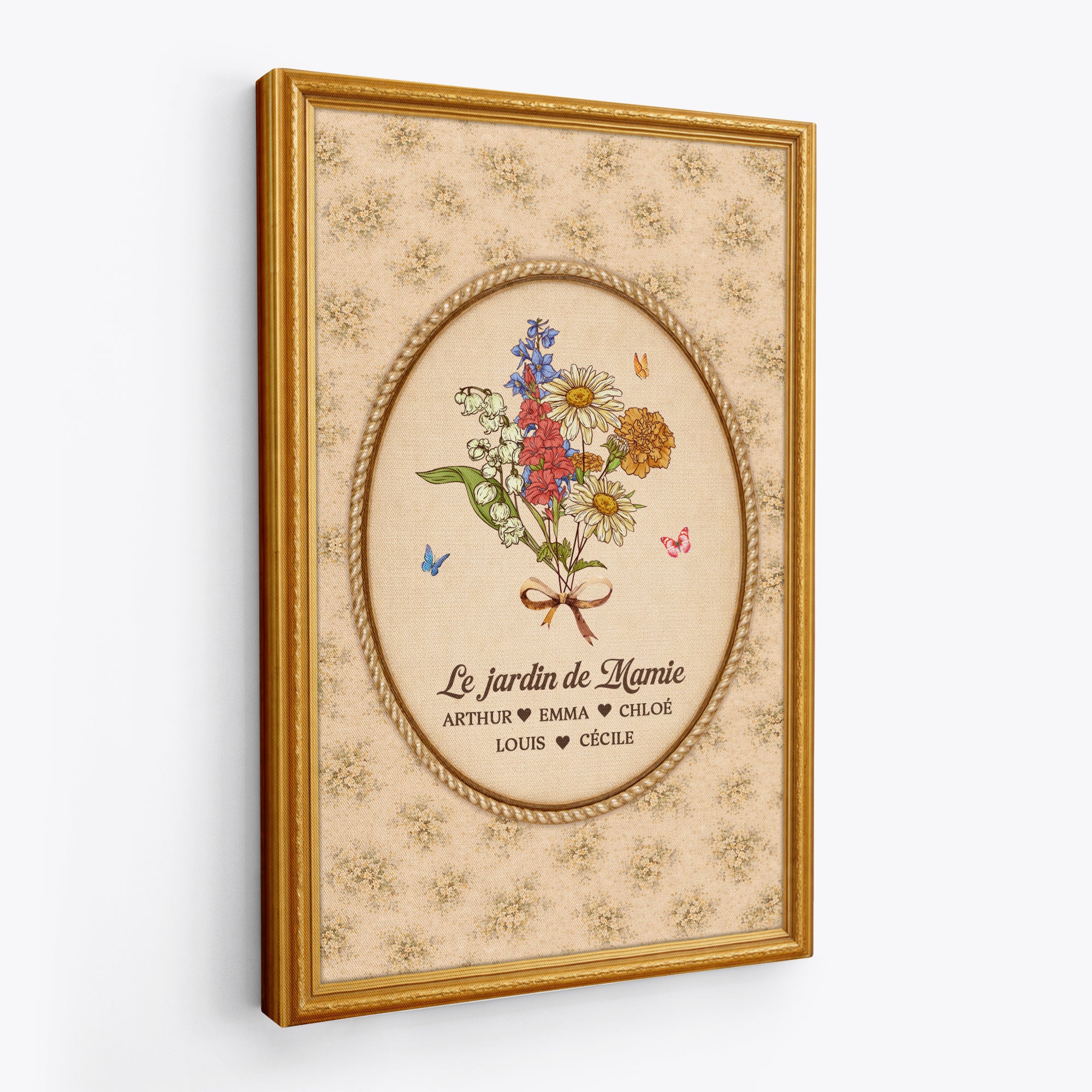 7951CFR2 effet dimpression 3d toile personnalisee mamie maman le jardin de maman vintage 7951ccpca