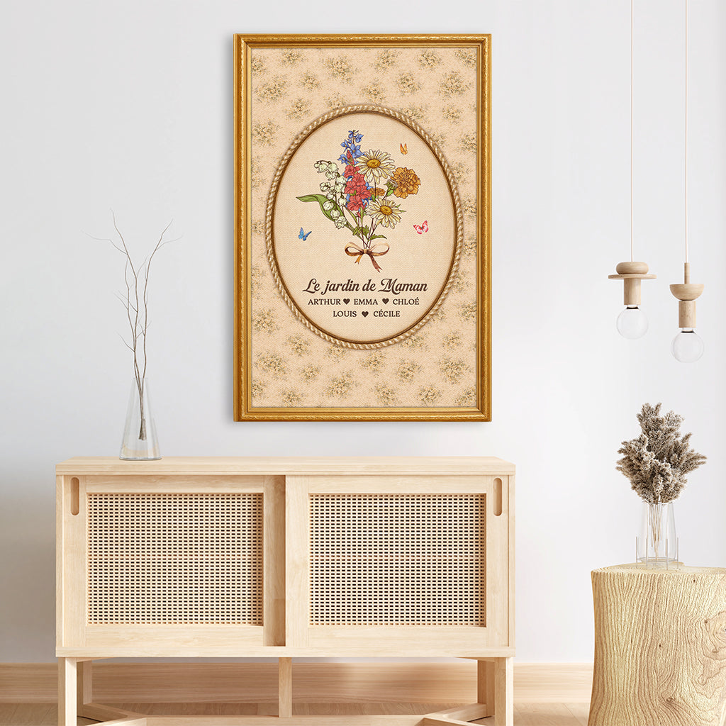7951CFR3 effet dimpression 3d toile personnalisee mamie maman le jardin de maman vintage 7951ccpca