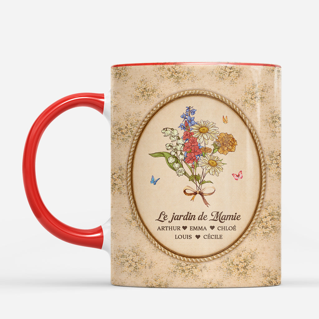 7951MFR2 effet dimpression 3d le jardin de maman vintage mug personnalise maman mamie 7951mcpca