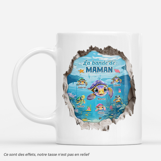 7956MFR1 effet dimpression 3d mug personnalise famille la bande a maman papa tortue 7956m6vha_1