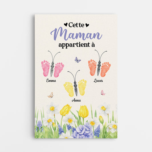 7959CFR1 toile personnalisee mamie maman avec empreinte ce maman appartient a 7959c6yca