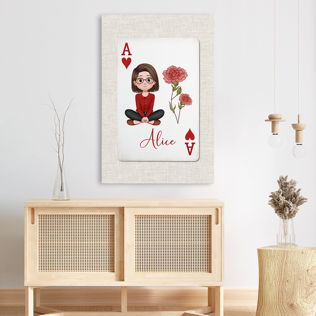 7976CFR3 toile personnalisee mamie maman cadeau pour elle original_ avec fleur 7976ctfna