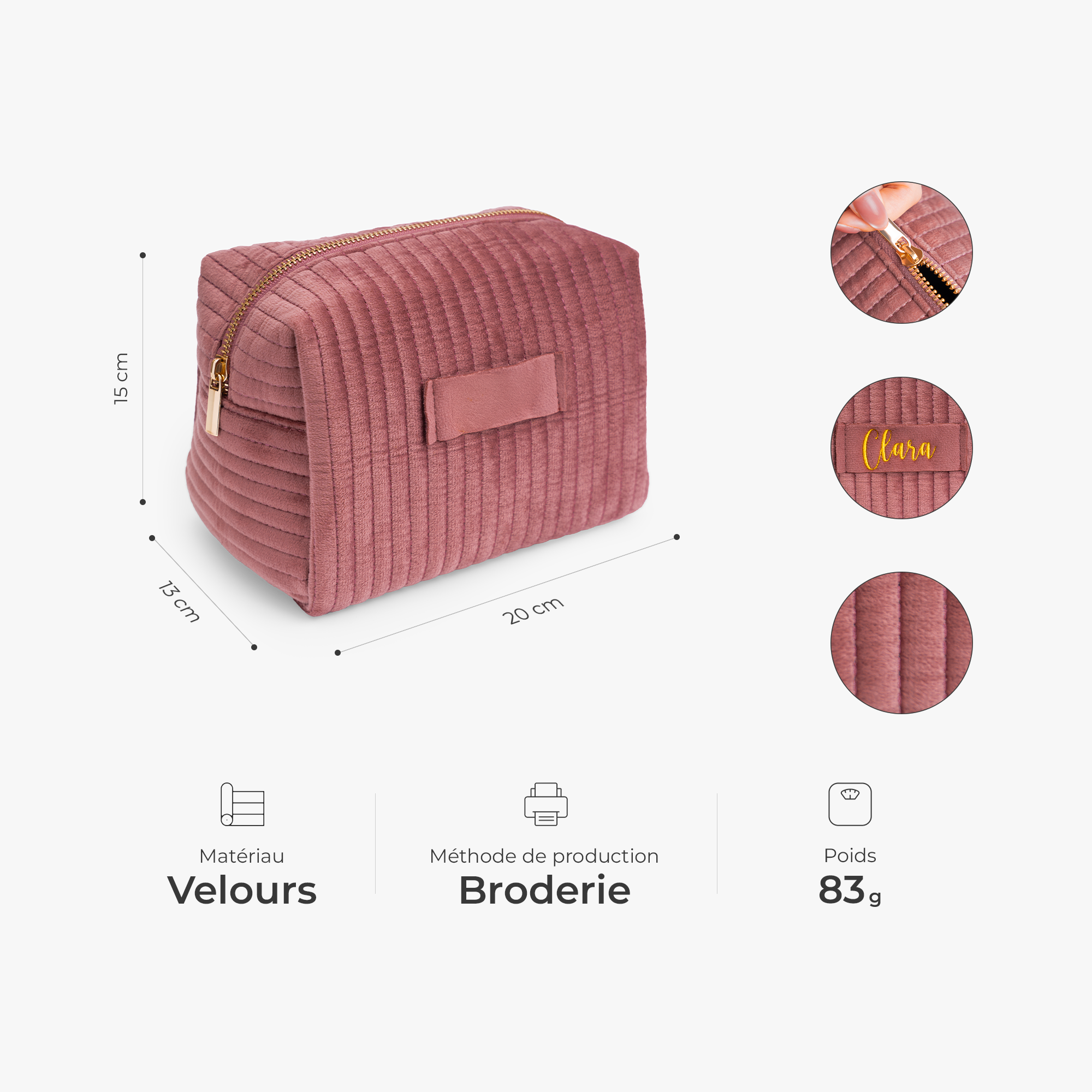 7981AFR2 trousse de maquillage personnalisee_ en velours avec prenom brode cadeau utile pour femme 7981ab0p5a