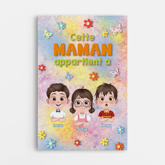 8004CFR1 toile personnalisee maman papa enfant cette maman appartient a 8004c6kaa