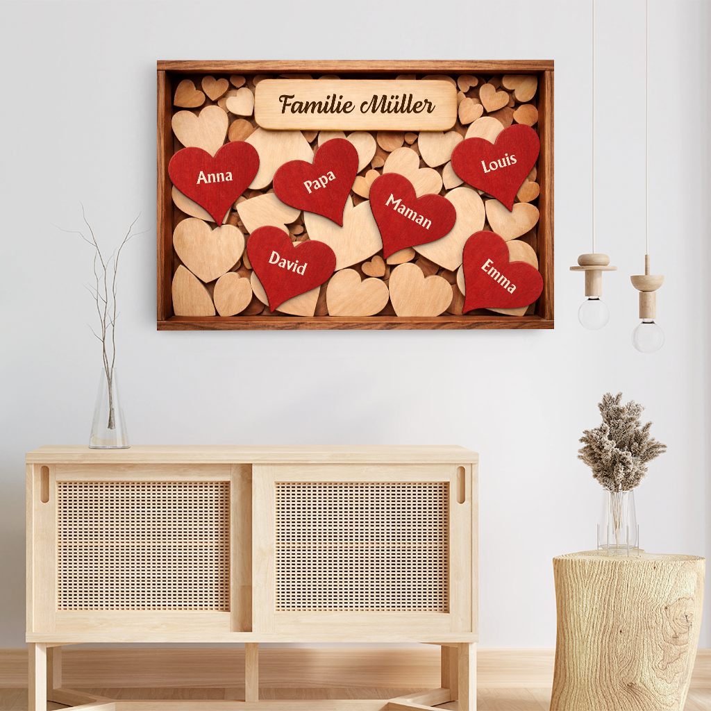 8005CFR3 toile personnalisee famille coeur nous sommes une famille 8005c6fwi