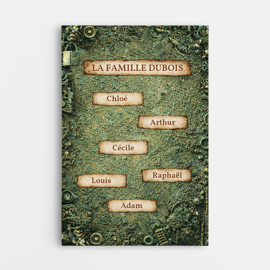 8008CFR1 toile personnalise famille design retro notre famille 8008c6khi