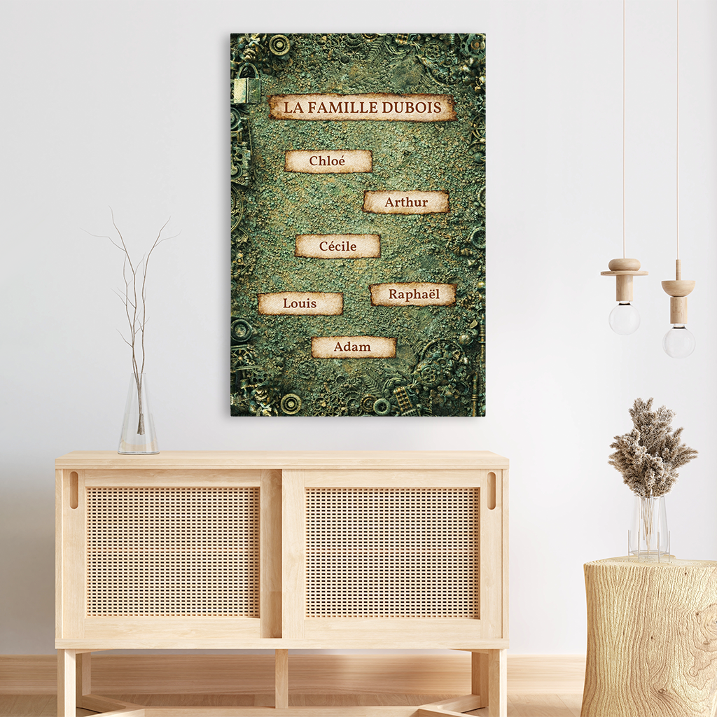 8008CFR3 toile personnalise famille design retro notre famille 8008c6khi