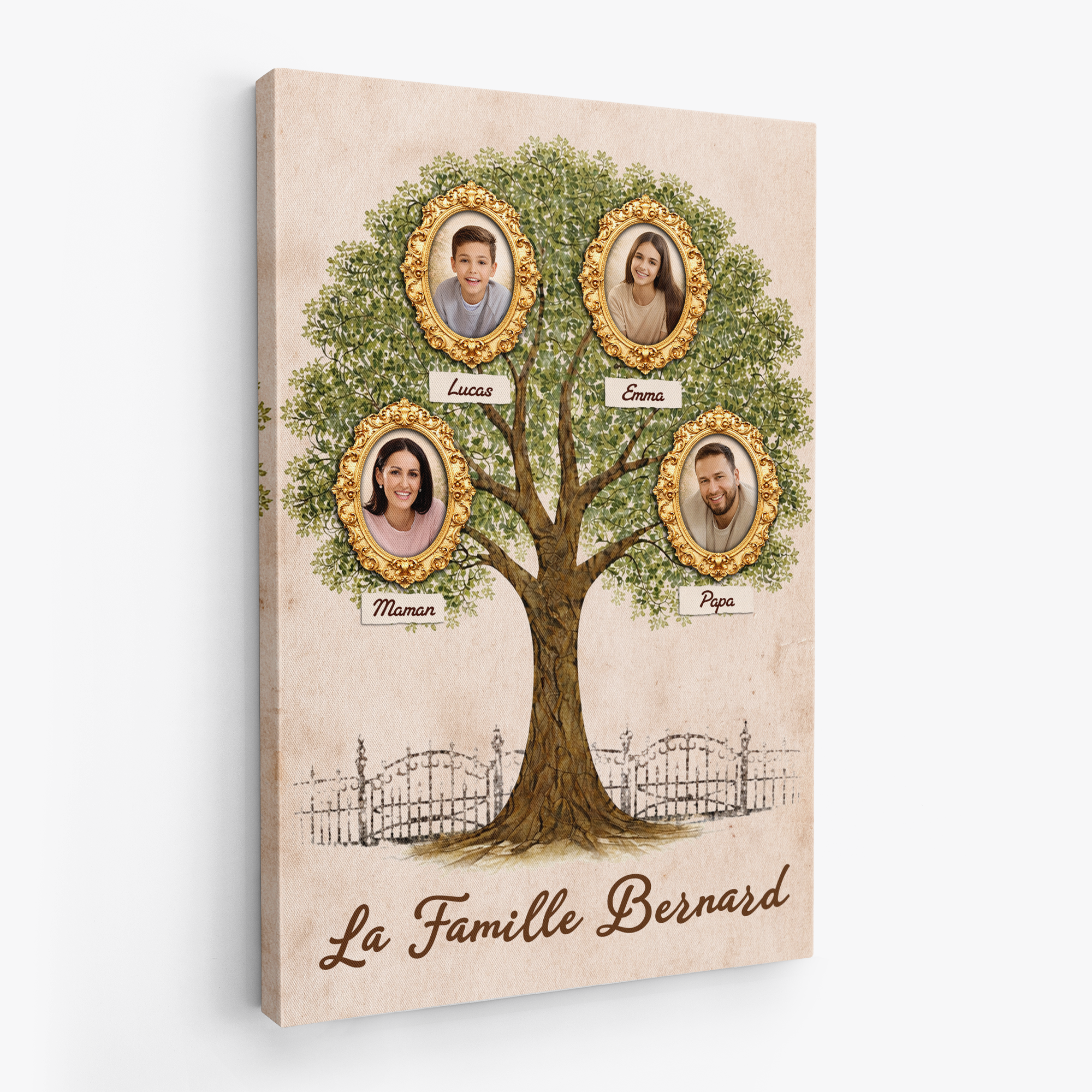 8009CFR2 toile personnalisee famille avec photo notre arbre damour 8009c6fwi