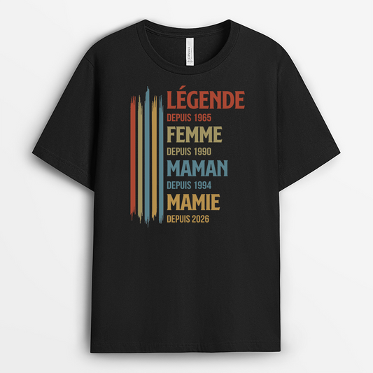 8017AFR1 t shirt personnalise maman mamie tu es une legende 8017a8pha