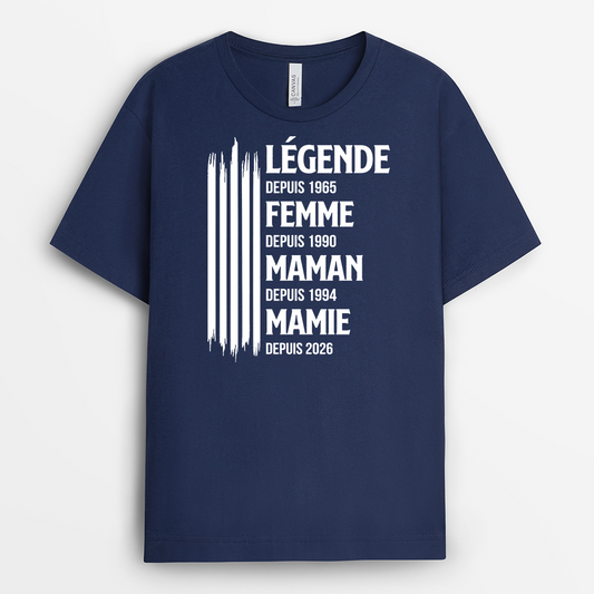 8017AFR2 t shirt personnalise maman mamie tu es une legende 8017a8pha