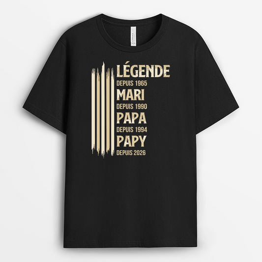 8022AFR1 t shirt personnalise papa papy etre legende papa papy 8022a8phb