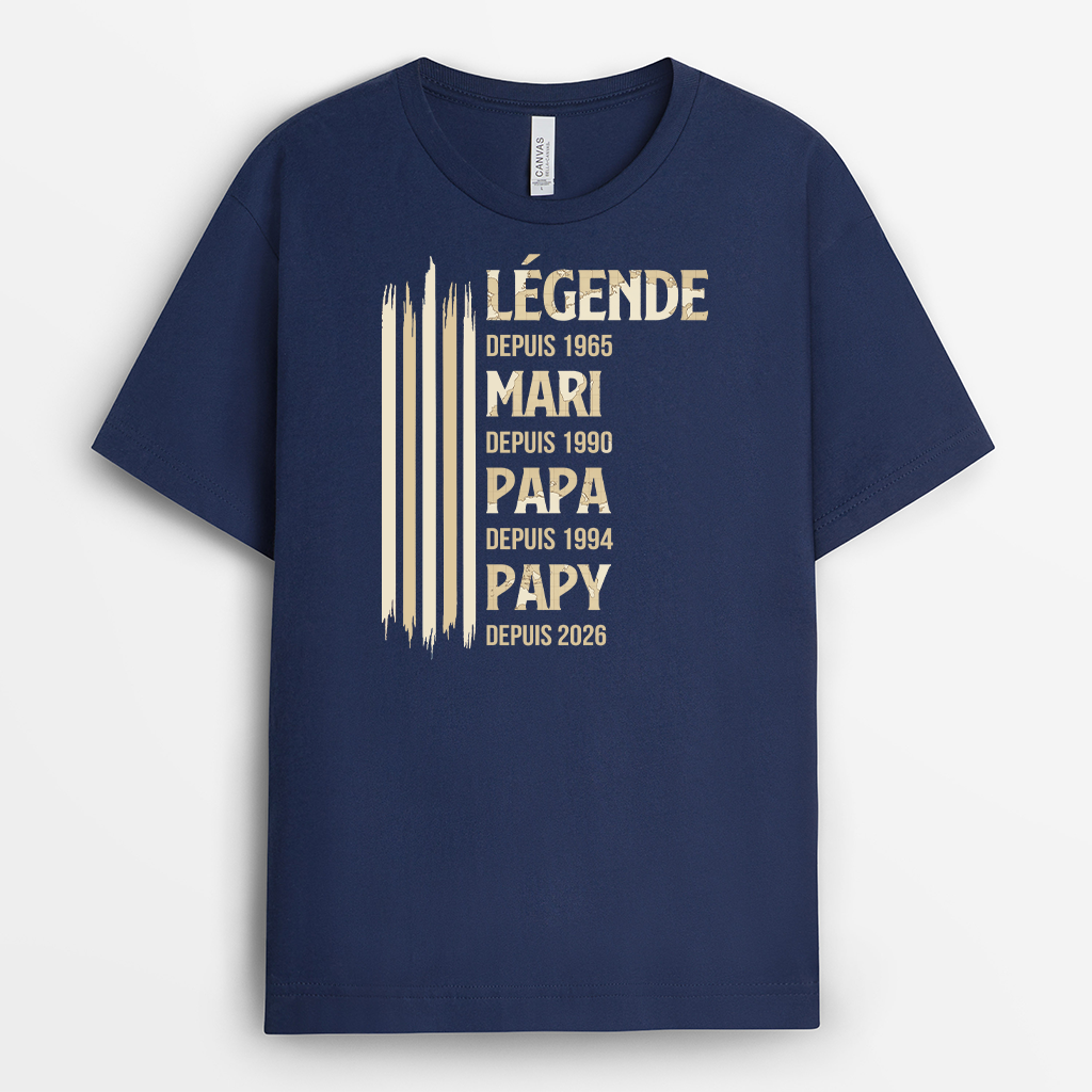 8022AFR2 t shirt personnalise papa papy etre legende papa papy 8022a8phb