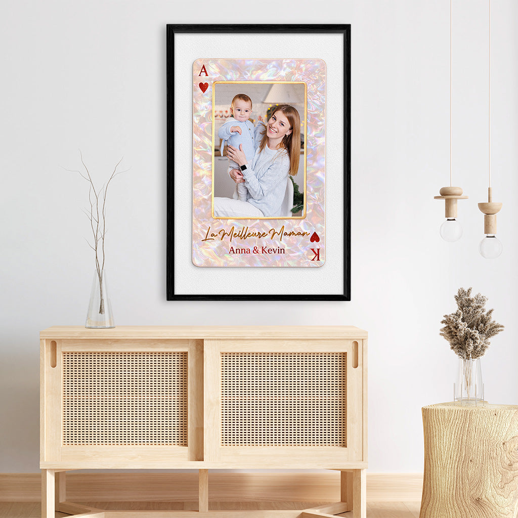 8037CFR3 meilleure maman papa du monde toile avec photo personnalisee 8037c8qma