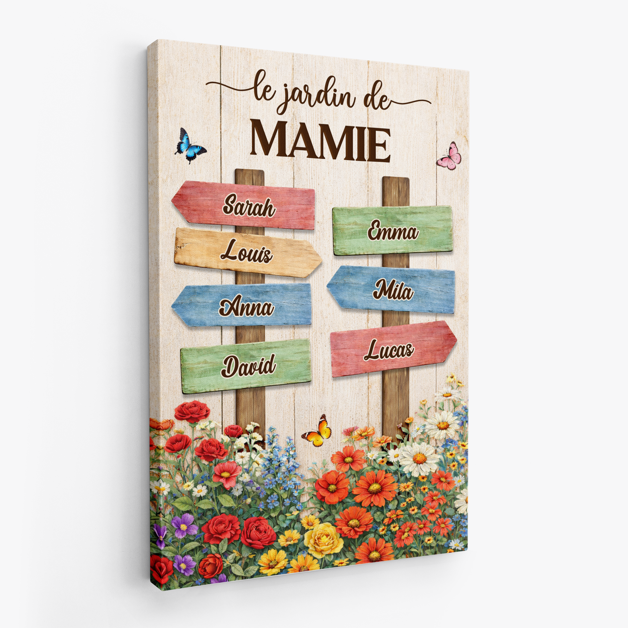 8043CFR2 toile personnalisee mamie maman dans le jardin de mamie 8043ctfwa